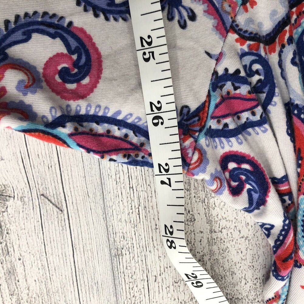 T by Talbots Womens 3X UPF 50 Paisley V Neck Roll Tab Sleeve Pullover - Picture 11 of 13